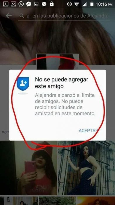 no se puede mensaje fb