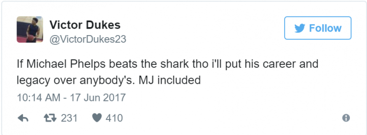 tuit michael phelps contra tiburón
