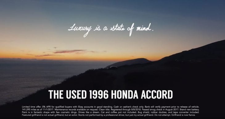 Hace comercial para un honda accord 1996