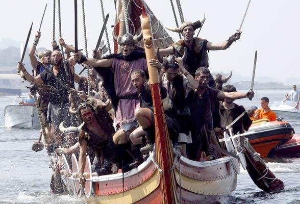Vikingos en barco