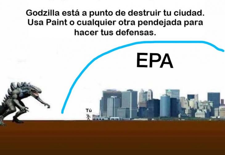 godzilla meme proteje ciudad