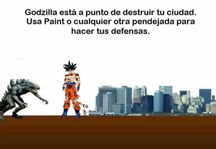 godzilla meme proteje ciudad