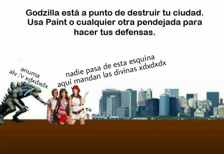 godzilla meme proteje ciudad