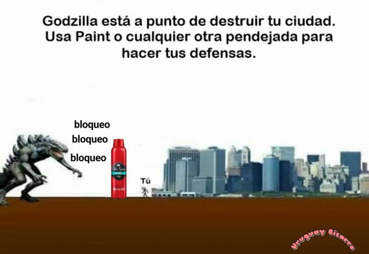 godzilla meme proteje ciudad