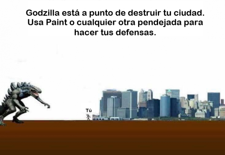 godzilla meme proteje ciudad