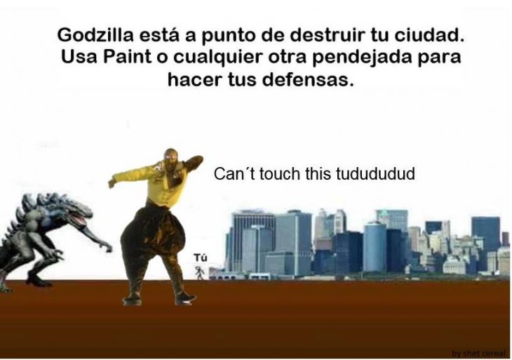 godzilla meme proteje ciudad