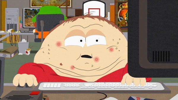 cartman gordo en computadora