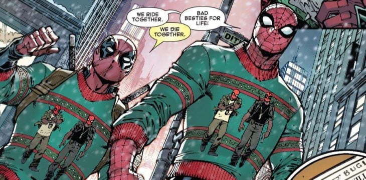 deadpool spiderman amigos