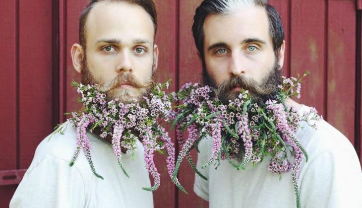 Barba con flores