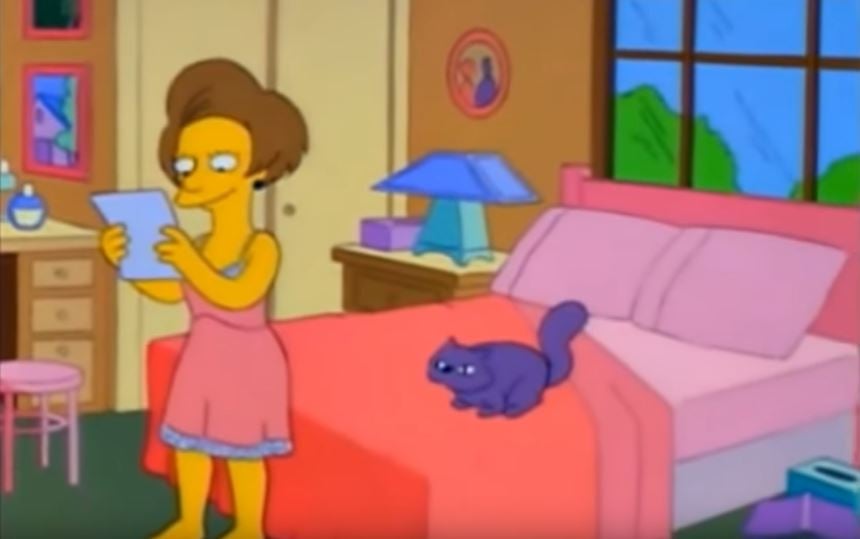 Le escribió frases de los Simpson a una Edna; esto sucedió