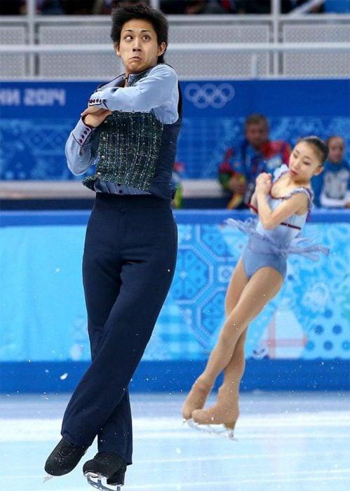 caras graciosas patinadores olímpicos 