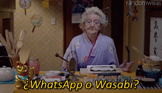 gif whatsapp o wassabi abuela tecnologia