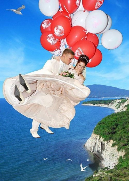 novios globos