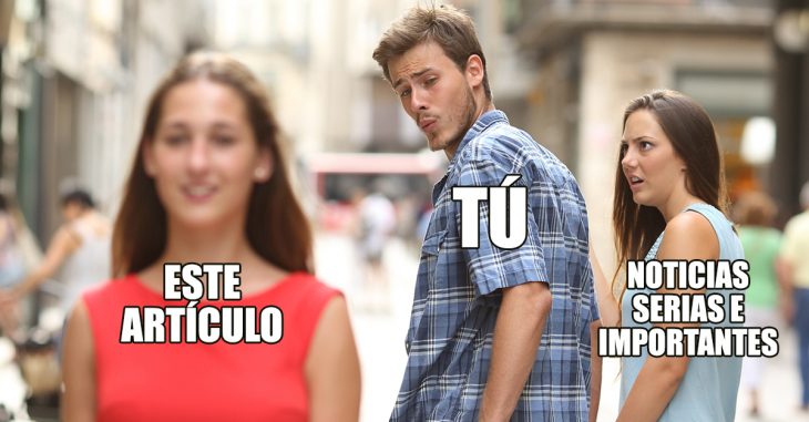 meme novio distraido