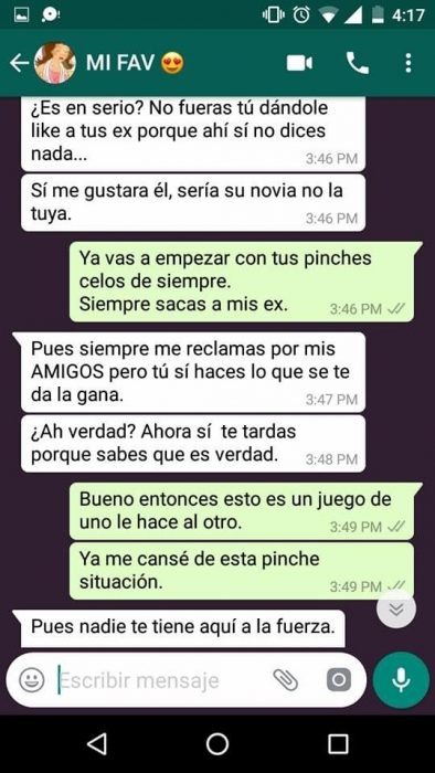 Conversación entre pareja