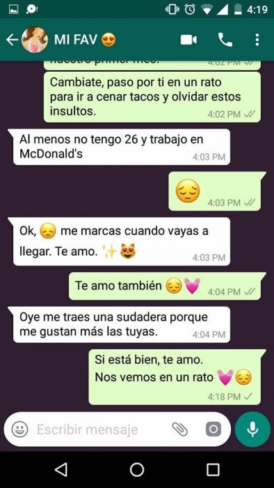 Conversación entre pareja