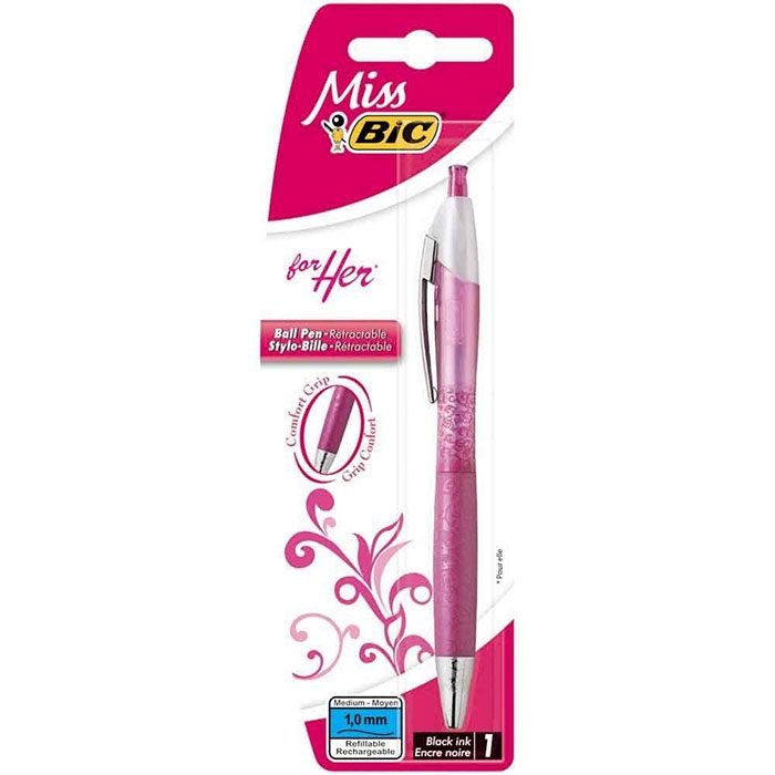 pluma bic rosa