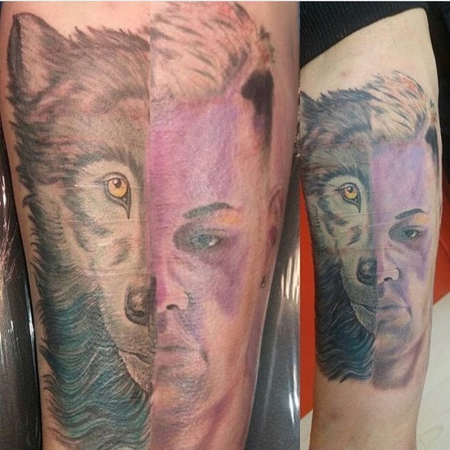 Tatuajes feos lobo hombre