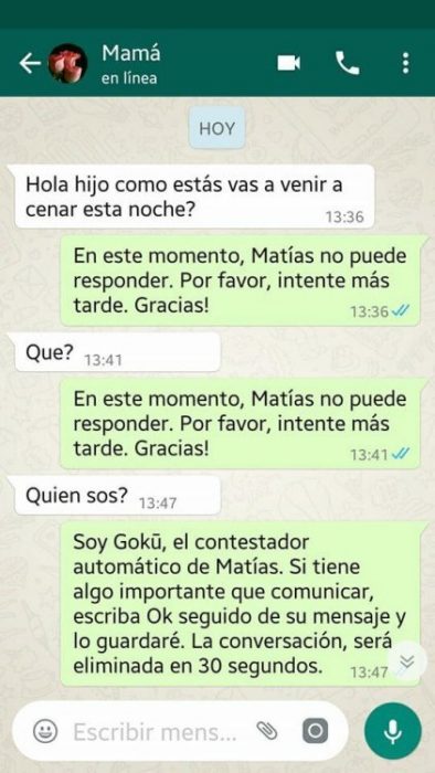 Conversación con su madre