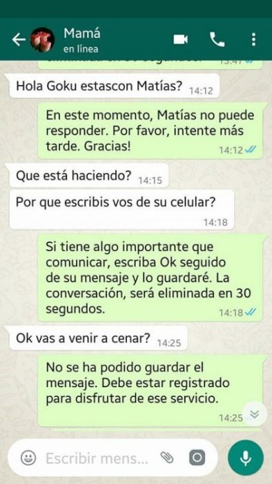 Conversación con su madre