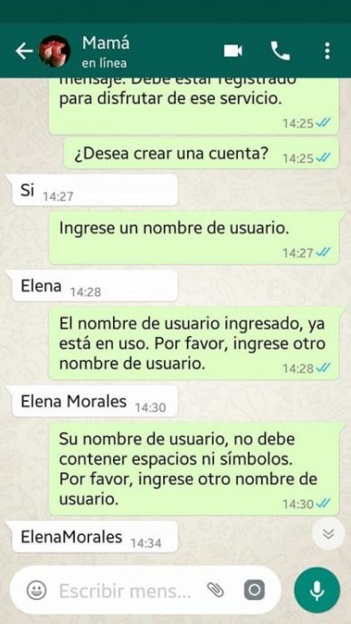 Conversación con su madre