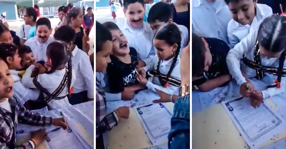 Niña obliga a pequeño a casarse con ella en una kermés