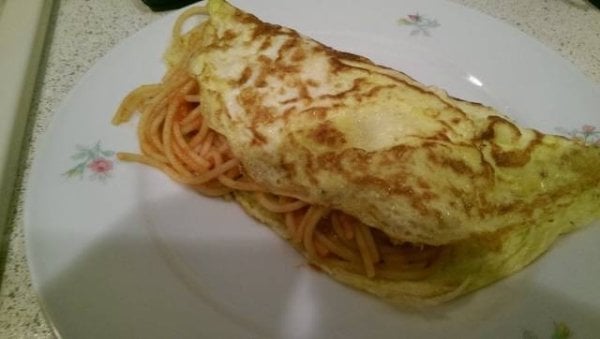 genios culinarios omelette spagueti