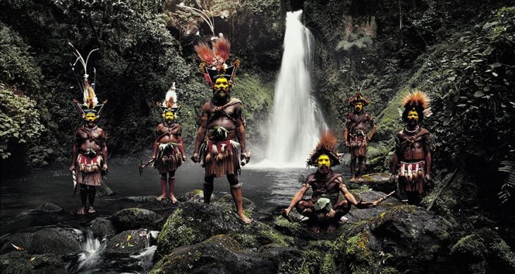 Huli Wigmen, Cataratas Ambua, Valle de Tari, Papua Nueva Guinea
