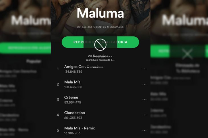 spotify permite bloquear artistas