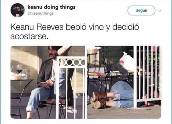 Keanu Reeves haciendo cosas