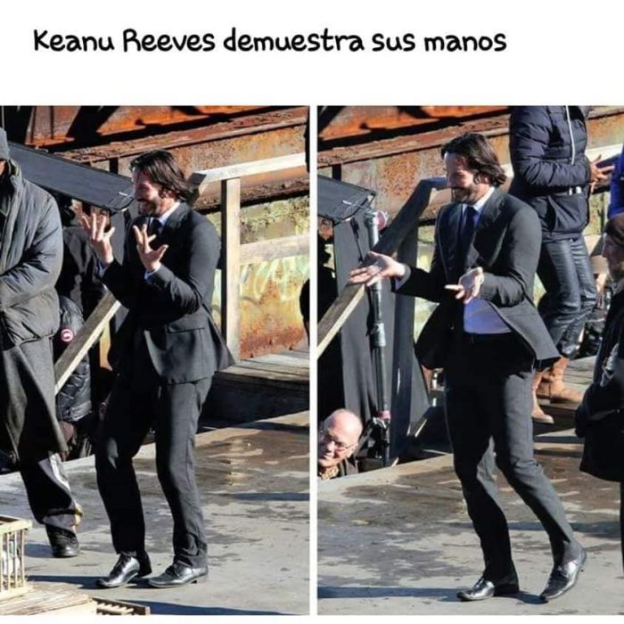 Keanu Reeves haciendo cosas