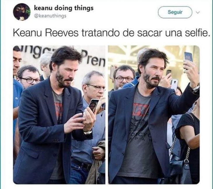 Keanu Reeves haciendo cosas