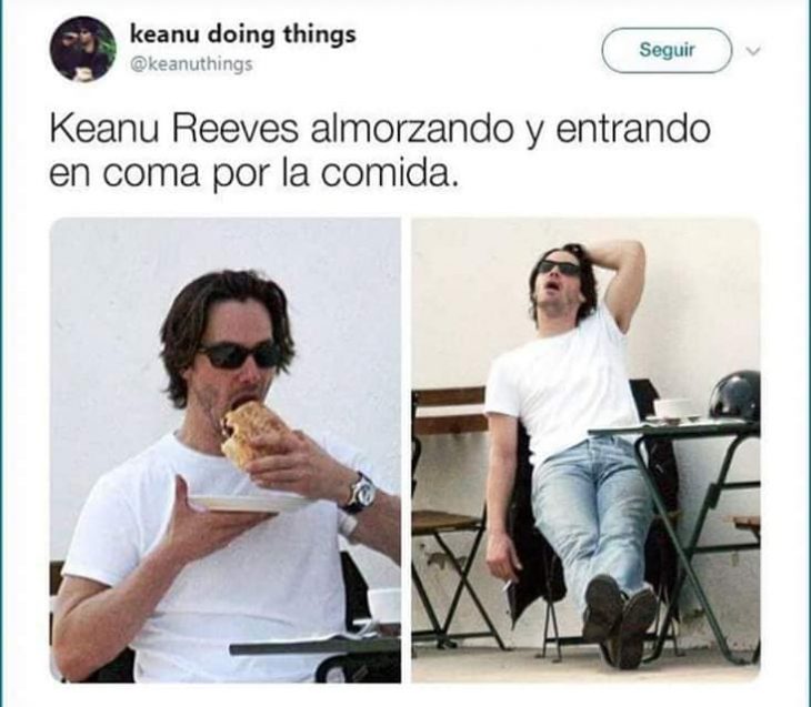 Keanu Reeves haciendo cosas