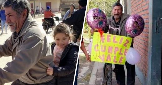 abuelito adorno bicicleta para nieta