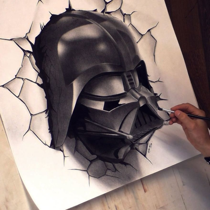 30 Increíbles dibujos en 3D que parecen salir del papel