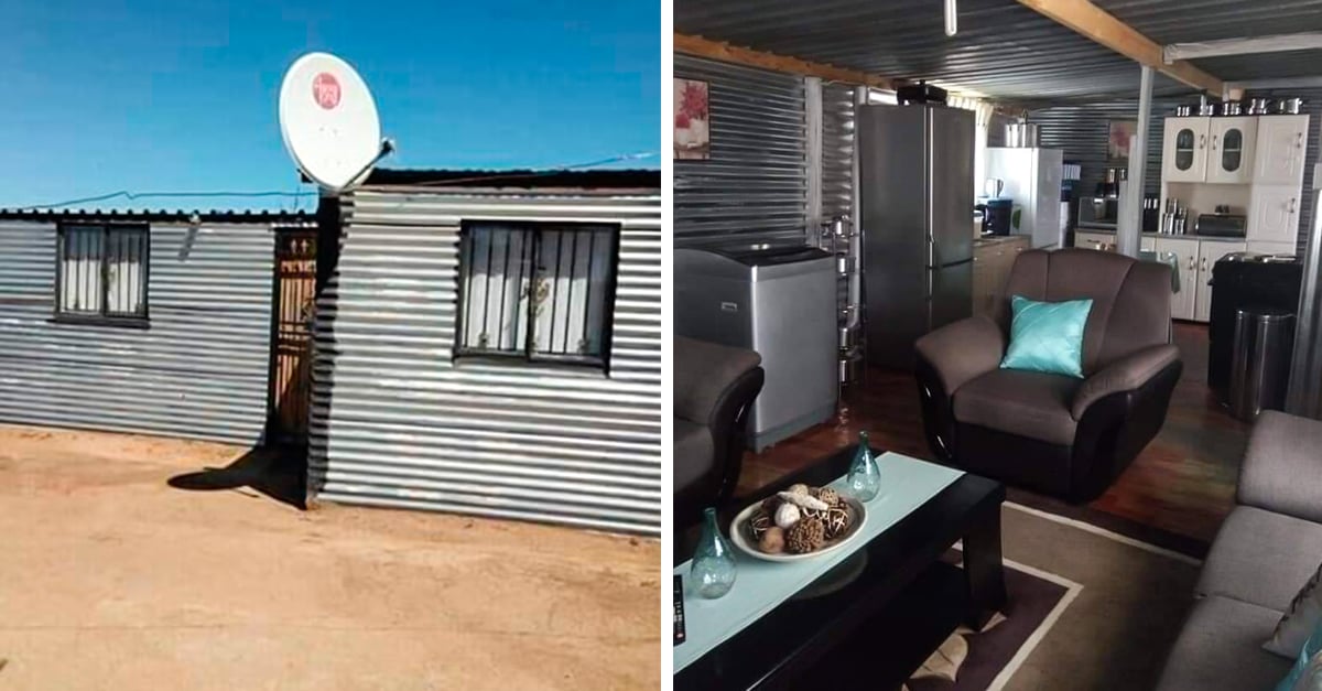 Por fuera es una casa de lámina pero su interior sorprende