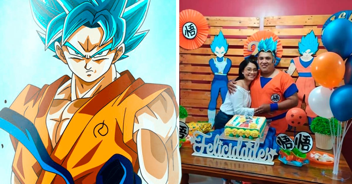 Su novia le hizo una fiesta temática de Dragon Ball Su novia le hizo una fiesta temática de Dragon Ball