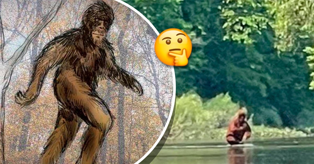 Pie grande es captado en video mientras atraviesa un río