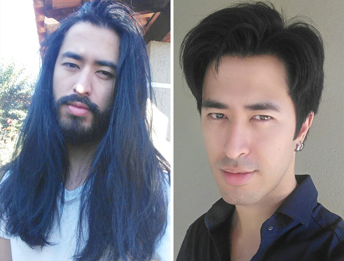 antes-después cabello largo