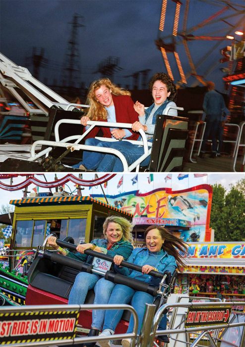 amigas en juego mecánico ;Fotografío se reencuentra con personas a las que fotografió algunos años atrás