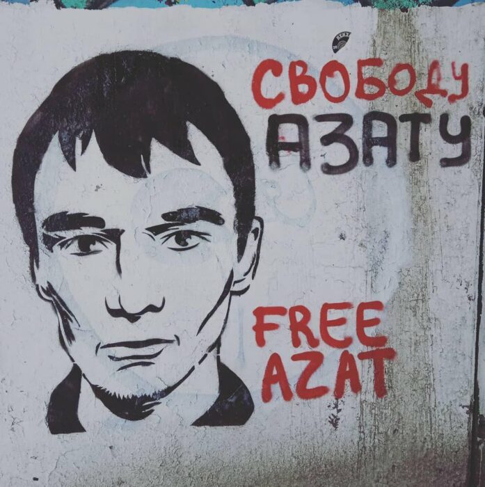 Muestra de apoyo a la liberación del matemático ruso hoolgan Azat Miftakhov