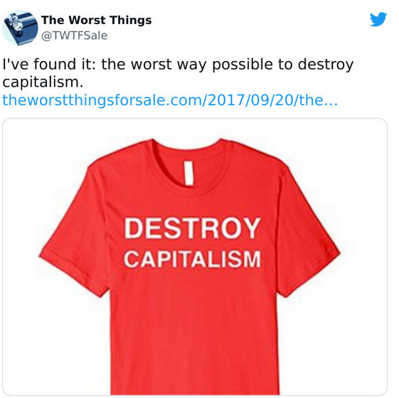 Camiseta roja de Destruye el capitalismo