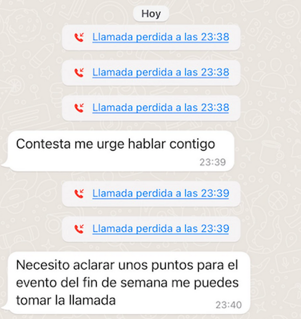 me urge hablar contigo mensaje whatsapp