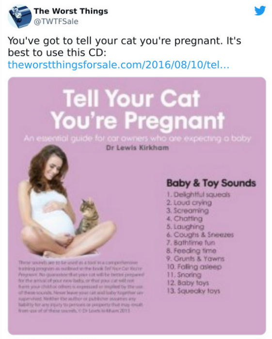 CD para darle a entender a tu gato que estás embarazada