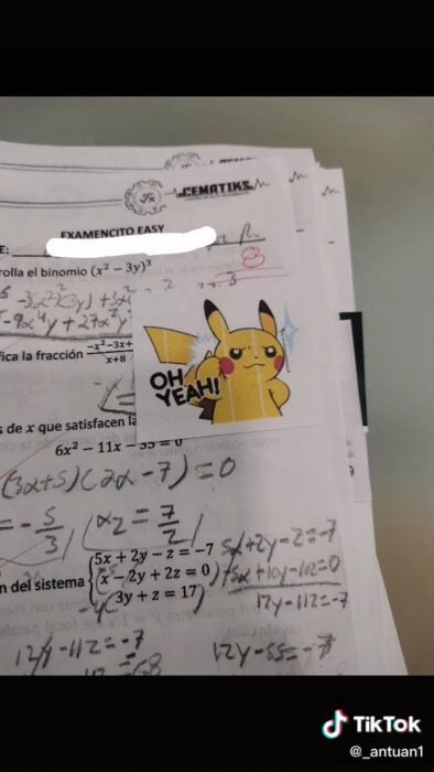Examen con 8 profe antuan Oh yeh pikachu meme