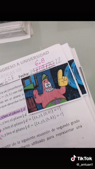 Examen de 6 punto ocho con la fecha incorrecta profe antuan meme patricio bob esponja fanático