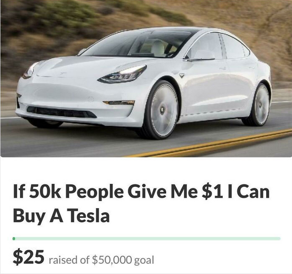 Denme un dólar para comprar un Tesla