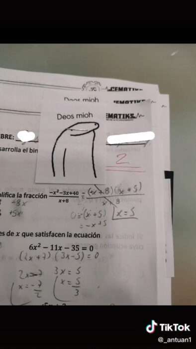 Examen con 2 de calificación profe antuan meme deos mioh