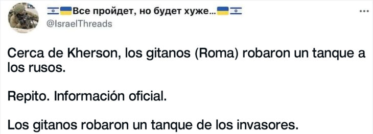 Gitanos roban tanque