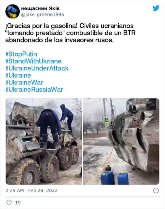 Toman gasolina de un tanque